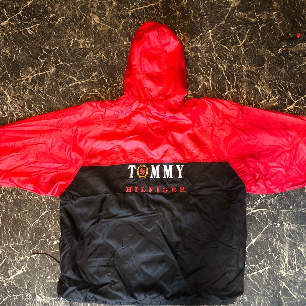 Vintage Tommy Sailing Hooded Halfzip Jacket XL